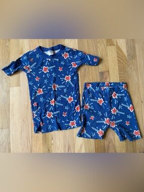 Hanna Andersson Navy Blue Star Sparklers Pajama Set